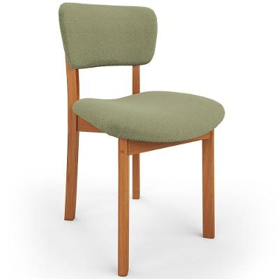 Cadeira Para Sala De Jantar Cozinha Living Estofada Dara L02 Bouclê Oliva - Lyam Decor