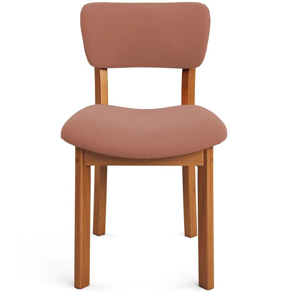 Cadeira Para Sala De Jantar Cozinha Living Estofada Dara L02 Suede Rosê - Lyam Decor - 3