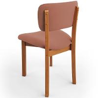 Cadeira Para Sala De Jantar Cozinha Living Estofada Dara L02 Suede Rosê - Lyam Decor - 7