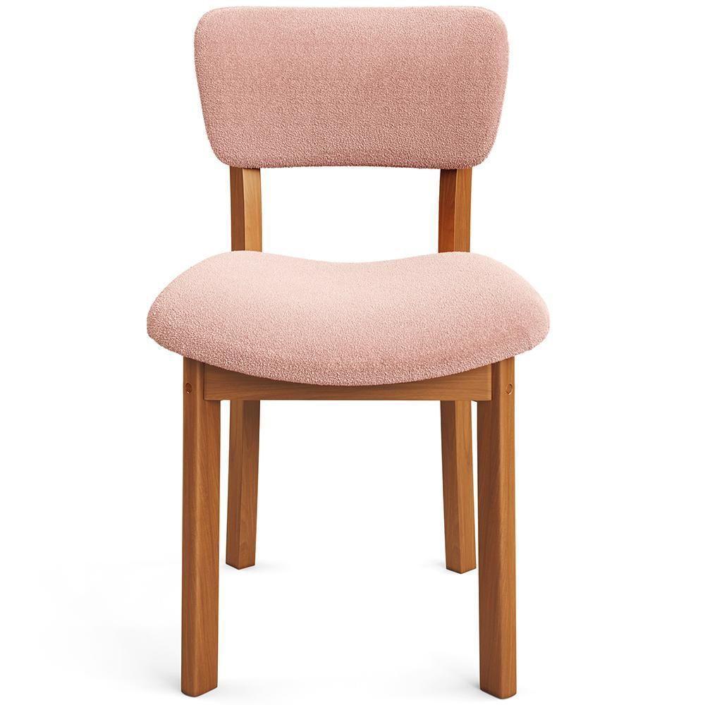 Cadeira Para Sala De Jantar Cozinha Living Estofada Dara L02 Bouclê Rosê - Lyam Decor - 3