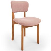 Cadeira Para Sala De Jantar Cozinha Living Estofada Dara L02 Bouclê Rosê - Lyam Decor - 1