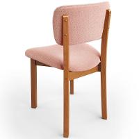 Cadeira Para Sala De Jantar Cozinha Living Estofada Dara L02 Bouclê Rosê - Lyam Decor - 7