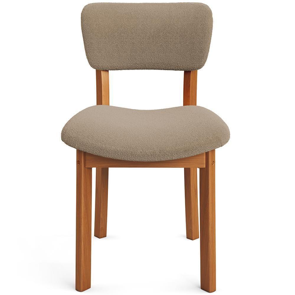 Cadeira Para Sala De Jantar Cozinha Living Estofada Dara L02 Bouclê Bege - Lyam Decor - 3