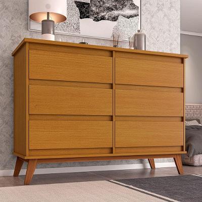 Cômoda Para Quarto Reforçada Londres 6 Gavetas - Nature