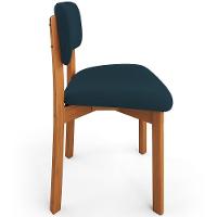 Kit 05 Cadeiras Para Sala De Jantar Cozinha Living Estofada Dara L02 Suede Azul Marinho - Lyam Decor - 6