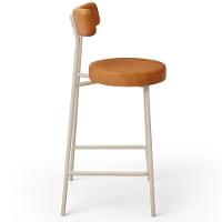 Kit 05 Banquetas Baixa Cozinha Sala Jantar Bancada Milão Arena L02 Couríssimo Canela - Lyam Decor - 7