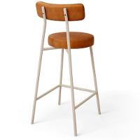 Kit 05 Banquetas Baixa Cozinha Sala Jantar Bancada Milão Arena L02 Couríssimo Canela - Lyam Decor - 8