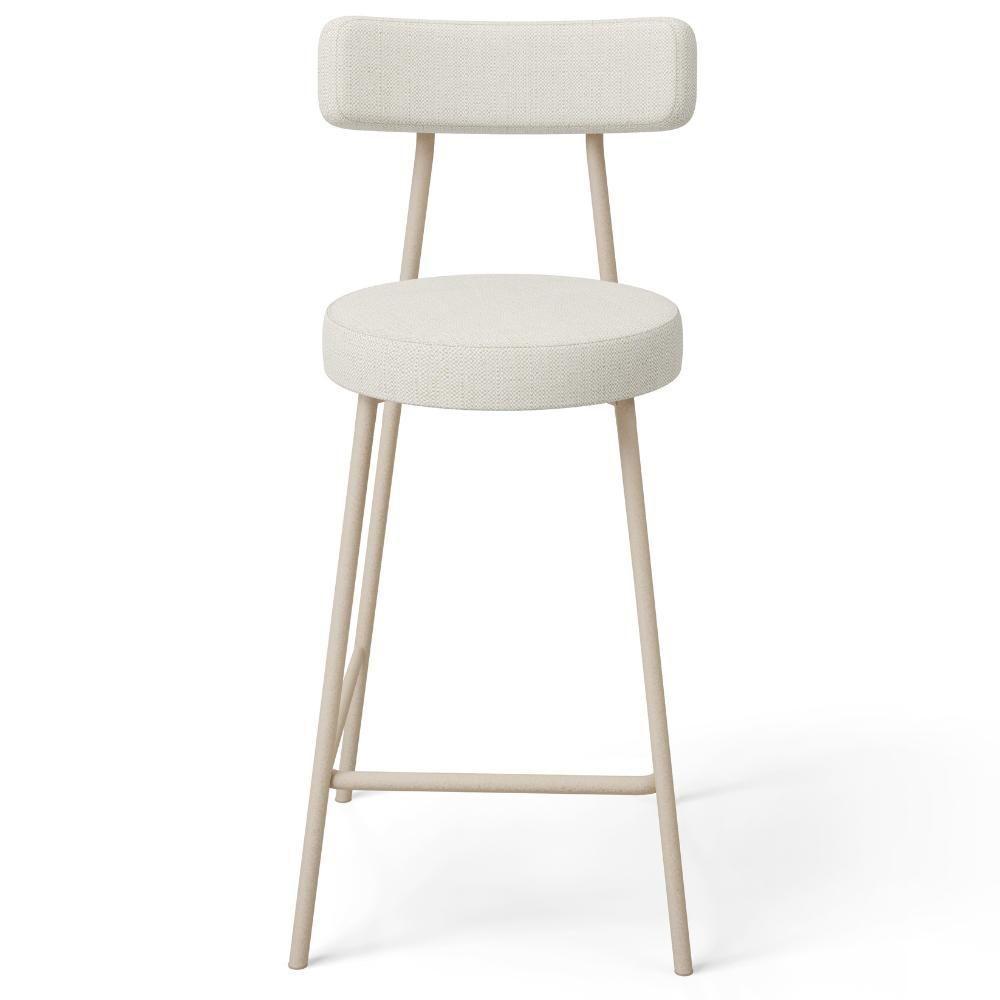 Kit 05 Banquetas Baixa Cozinha Sala Jantar Bancada Milão Arena L02 Linho Champagne - Lyam Decor - 6