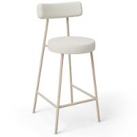 Kit 05 Banquetas Baixa Cozinha Sala Jantar Bancada Milão Arena L02 Linho Champagne - Lyam Decor - 3