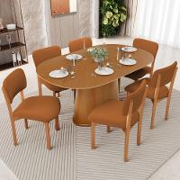 Kit 05 Cadeiras Para Sala De Jantar Cozinha Living Estofada Dara L02 Bouclê Terracota - Lyam Decor - 7