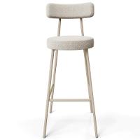 Kit 04 Banquetas Alta Bar Cozinha Sala De Jantar Aço Milão Arena L02 Bouclê Bege - Lyam Decor - 3