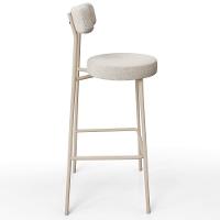 Kit 04 Banquetas Alta Bar Cozinha Sala De Jantar Aço Milão Arena L02 Bouclê Bege - Lyam Decor - 6