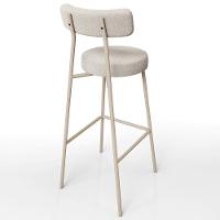 Kit 04 Banquetas Alta Bar Cozinha Sala De Jantar Aço Milão Arena L02 Bouclê Bege - Lyam Decor - 7