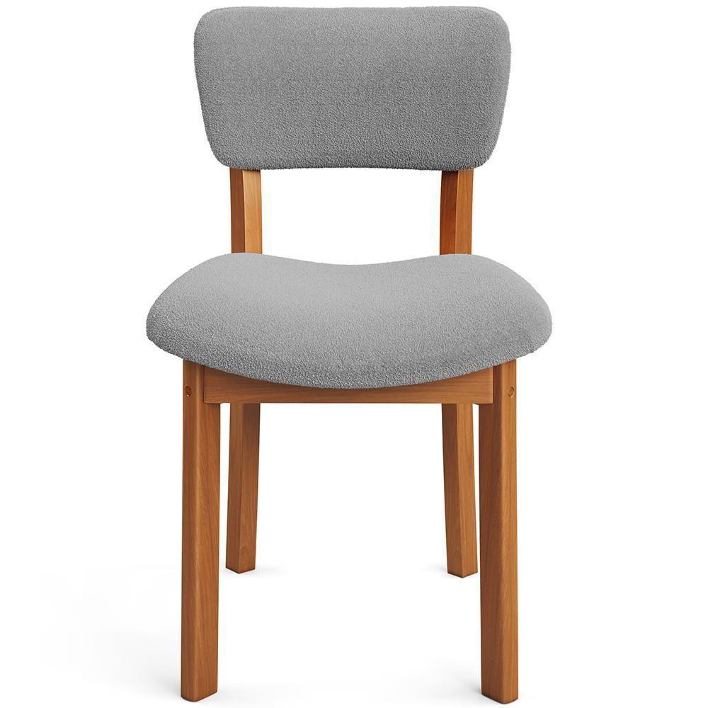 Kit 05 Cadeiras Para Sala De Jantar Cozinha Living Estofada Dara L02 Bouclê Cinza - Lyam Decor - 3