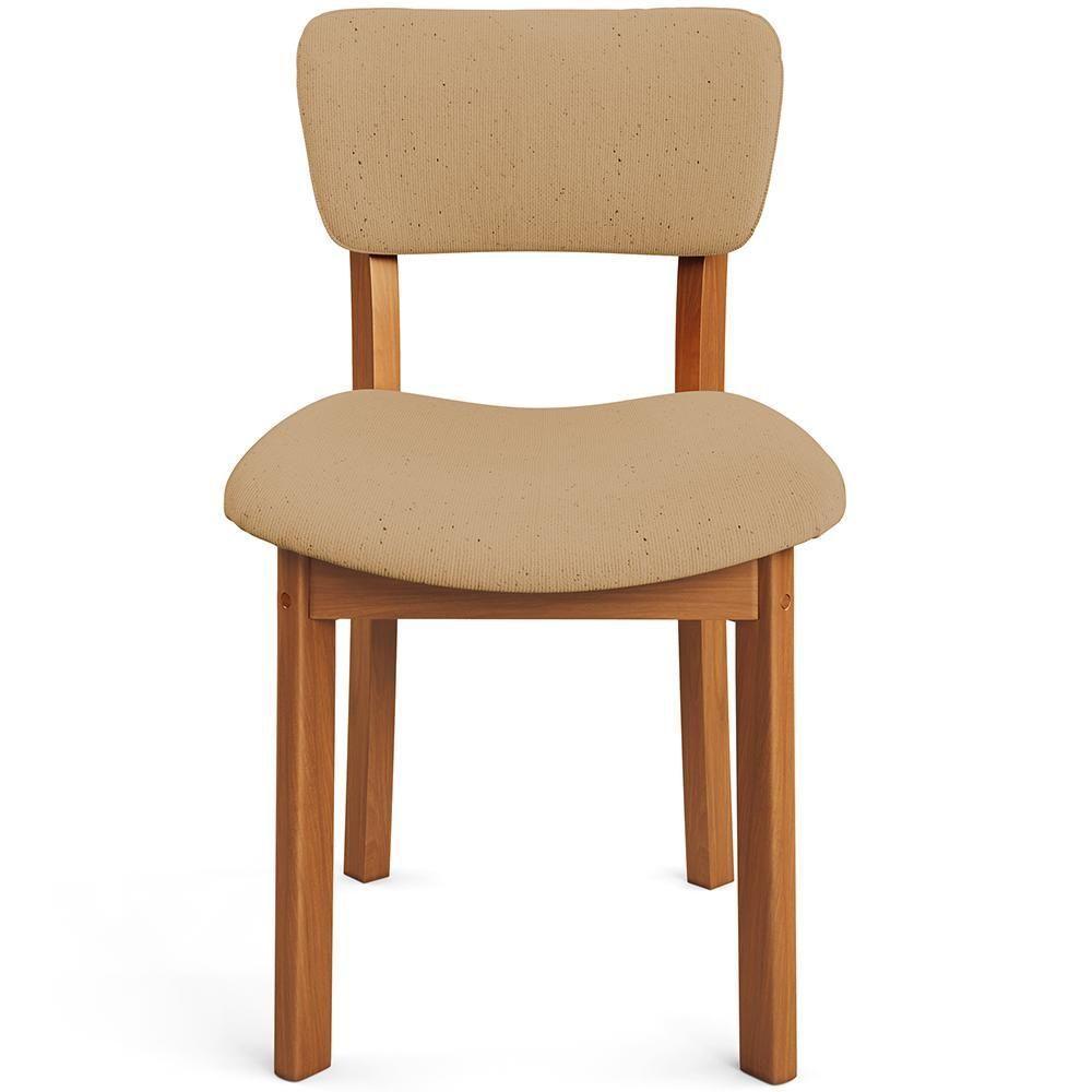 Kit 05 Cadeiras Para Sala De Jantar Cozinha Living Estofada Dara L02 Linho Bege Escuro - Lyam Decor - 3