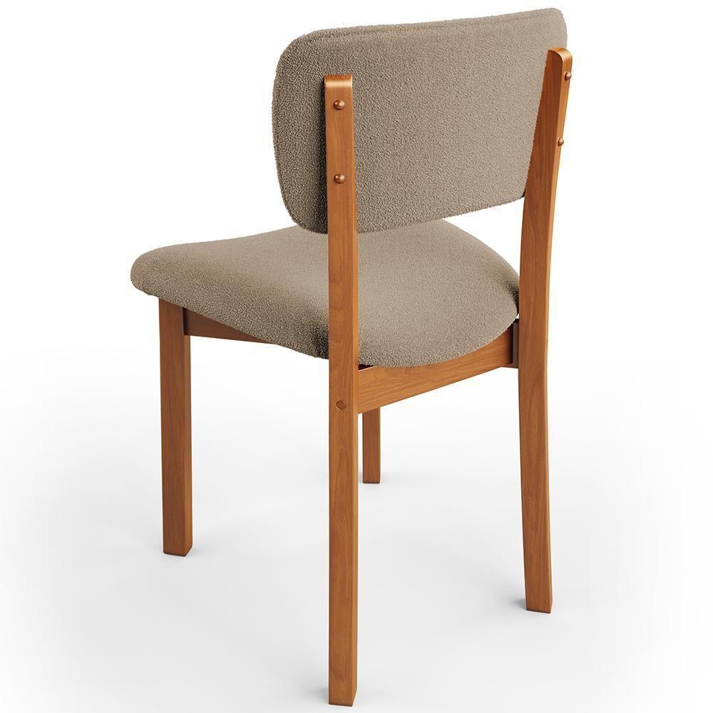 Kit 03 Cadeiras Para Sala De Jantar Cozinha Living Estofada Dara L02 Bouclê Bege - Lyam Decor - 7