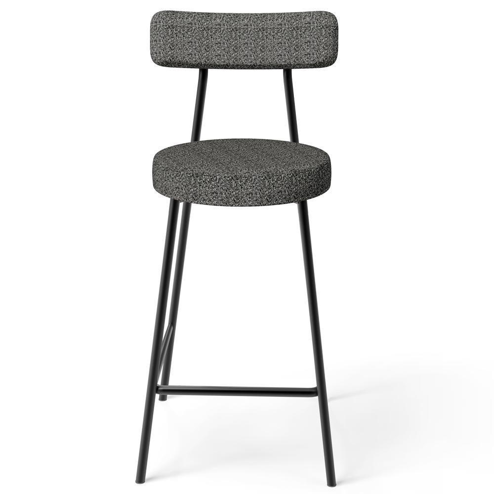 Kit 05 Banquetas Baixa Para Cozinha Sala De Jantar Bar Bancada Milão L02 Linho Mescla Chumbo - Lyam Decor - 3