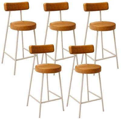 Kit 05 Banquetas Baixa Cozinha Sala Jantar Bancada Milão Arena L02 Couríssimo Whisky - Lyam Decor