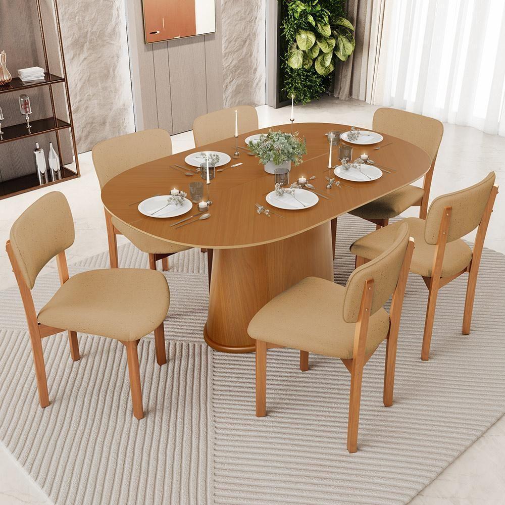 Kit 04 Cadeiras Para Sala De Jantar Cozinha Living Estofada Dara L02 Linho Bege Escuro - Lyam Decor - 2