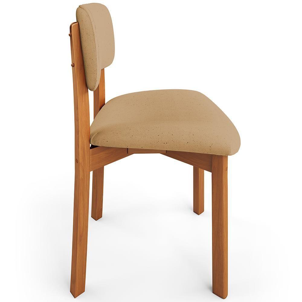 Kit 04 Cadeiras Para Sala De Jantar Cozinha Living Estofada Dara L02 Linho Bege Escuro - Lyam Decor - 6