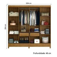 Guarda-roupa Marajó Paris 8 Portas 2 Gavetas Moval Freijo/cinza - 3