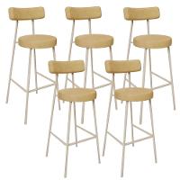 Kit 05 Banquetas Alta Bar Cozinha Sala De Jantar Aço Milão Arena L02 Couríssimo Fendi - Lyam Decor - 1