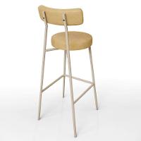 Kit 05 Banquetas Alta Bar Cozinha Sala De Jantar Aço Milão Arena L02 Couríssimo Fendi - Lyam Decor - 8