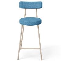 Kit 05 Banquetas Baixa Cozinha Sala Jantar Bancada Milão Arena L02 Linho Azul - Lyam Decor - 6