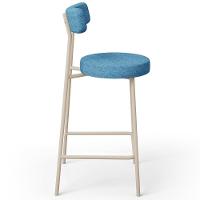 Kit 05 Banquetas Baixa Cozinha Sala Jantar Bancada Milão Arena L02 Linho Azul - Lyam Decor - 8