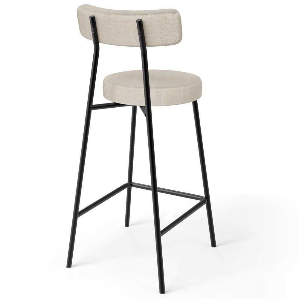 Kit 03 Banquetas Baixa Para Cozinha Sala De Jantar Bar Bancada Milão L02 Linho Palha - Lyam Decor - 7