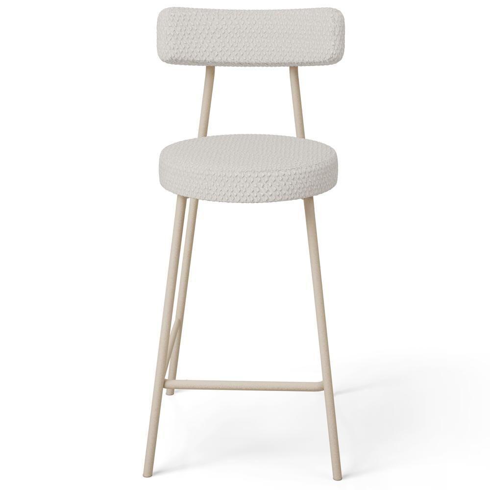 Kit 05 Banquetas Baixa Cozinha Sala Jantar Bancada Milão Arena L02 Bouclê Cru - Lyam Decor - 6