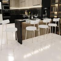 Kit 05 Banquetas Baixa Cozinha Sala Jantar Bancada Milão Arena L02 Bouclê Cru - Lyam Decor - 2