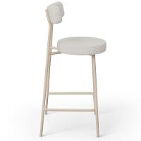 Kit 05 Banquetas Baixa Cozinha Sala Jantar Bancada Milão Arena L02 Bouclê Cru - Lyam Decor - 7