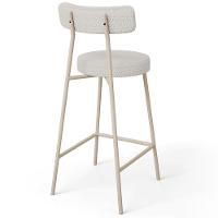 Kit 05 Banquetas Baixa Cozinha Sala Jantar Bancada Milão Arena L02 Bouclê Cru - Lyam Decor - 8