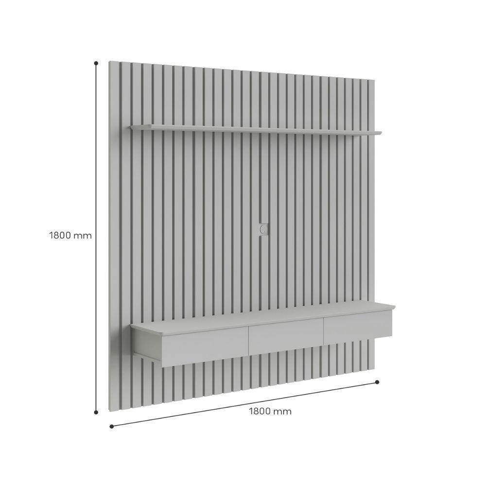 Painel Ripado Para Tv Até 75 Polegadas Home Antares Suspenso Com Nicho 3 Gavetas E Prateleira Cinamomo/off White - 6