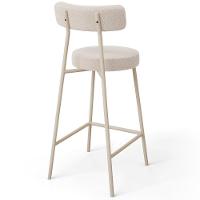 Kit 02 Banquetas Baixa Cozinha Sala Jantar Bancada Milão Arena L02 Bouclê Creme - Lyam Decor - 7