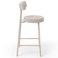 Kit 02 Banquetas Baixa Cozinha Sala Jantar Bancada Milão Arena L02 Bouclê Creme - Lyam Decor - 8