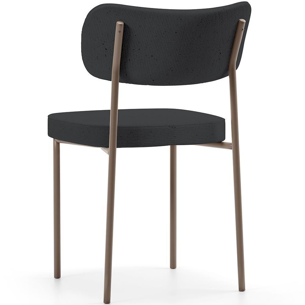 Kit 04 Cadeiras Decorativa Estofada Para Sala De Jantar Melina Base Arena L02 Linho Chumbo - Lyam Decor - 7