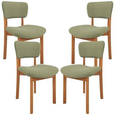 Kit 04 Cadeiras Para Sala De Jantar Cozinha Living Estofada Dara L02 Bouclê Oliva - Lyam Decor