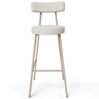 Kit 04 Banquetas Alta Bar Cozinha Sala De Jantar Aço Milão Arena L02 Linho Champagne - Lyam Decor - 6