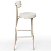 Kit 04 Banquetas Alta Bar Cozinha Sala De Jantar Aço Milão Arena L02 Linho Champagne - Lyam Decor - 7