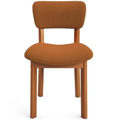 Kit 04 Cadeiras Dara L02 em Madeira com Assento em Bouclê Terracota para Cozinha e Living