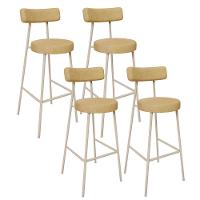 Kit 04 Banquetas Alta Bar Cozinha Sala De Jantar Aço Milão Arena L02 Couríssimo Fendi - Lyam Decor - 1