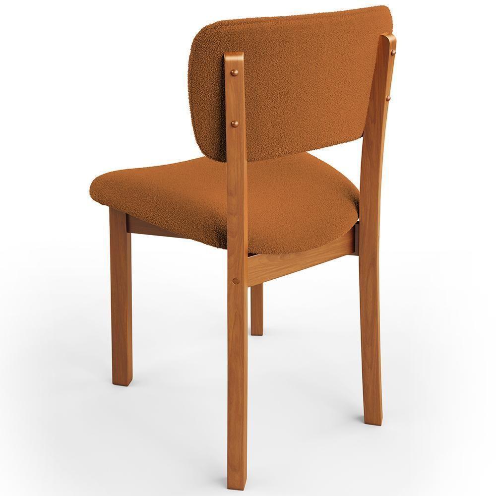 Kit 03 Cadeiras Para Sala De Jantar Cozinha Living Estofada Dara L02 Bouclê Terracota - Lyam Decor - 7