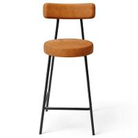 Kit 03 Banquetas Baixa Para Cozinha Sala De Jantar Bar Bancada Milão L02 Couríssimo Canela - Lyam Decor - 3