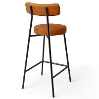 Kit 03 Banquetas Baixa Para Cozinha Sala De Jantar Bar Bancada Milão L02 Couríssimo Canela - Lyam Decor - 7