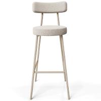 Kit 04 Banquetas Alta Bar Cozinha Sala De Jantar Aço Milão Arena L02 Bouclê Creme - Lyam Decor - 6