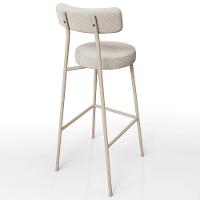 Kit 04 Banquetas Alta Bar Cozinha Sala De Jantar Aço Milão Arena L02 Bouclê Creme - Lyam Decor - 8