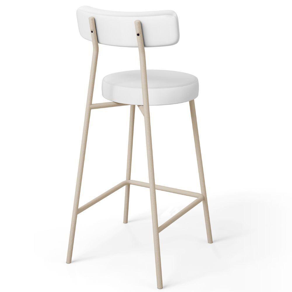 Kit 04 Banquetas Baixa Cozinha Sala Jantar Bancada Milão Arena L02 Facto Branco - Lyam Decor - 8