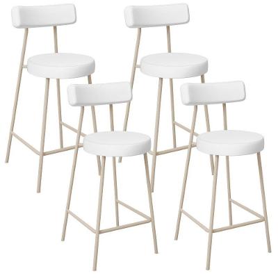 Kit 04 Banquetas Baixa Cozinha Sala Jantar Bancada Milão Arena L02 Facto Branco - Lyam Decor